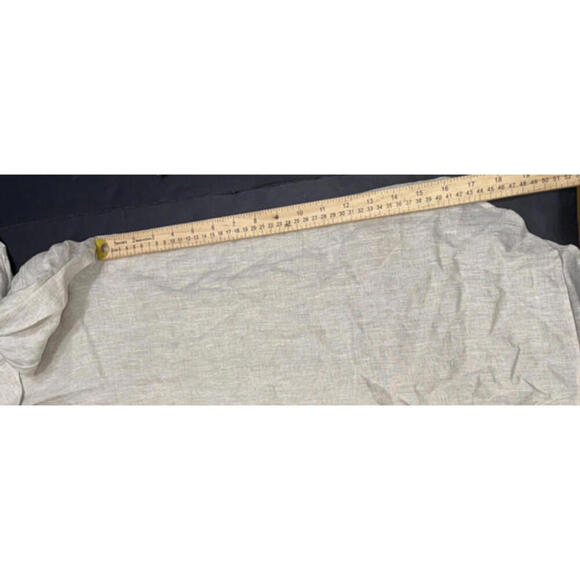 Massimo Dutti Beige Linen Oversized Minimalist Organic Natural Button Up Blouse - Picture 6 of 15